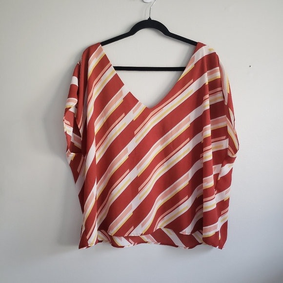 Forever 21 Tops - Forever 21 plus striped short sleeve shirt 3x